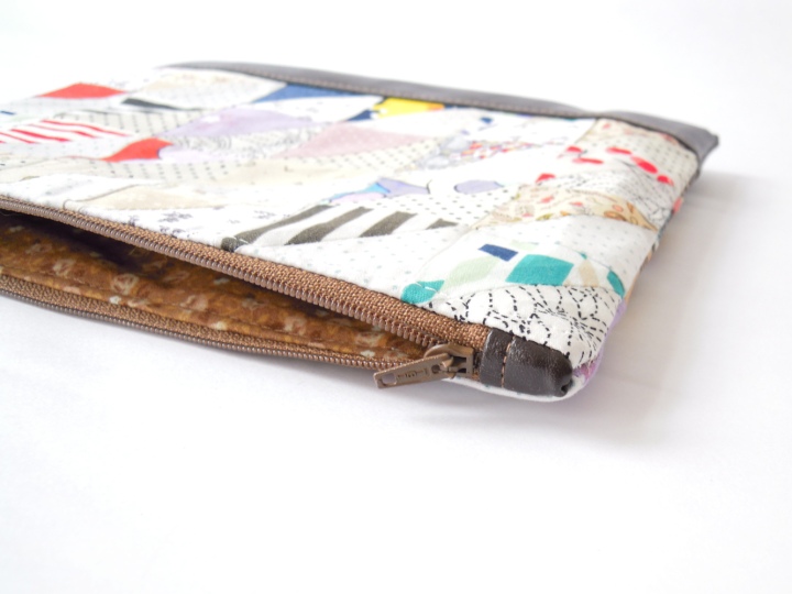 Zippered pouch in scrappy HSTs